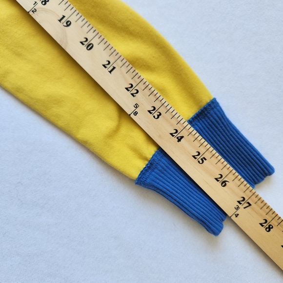 We The Free Fancy That Thermal Top Ribbed Blue Yellow Long Sleeves Medium - Picture 15 of 16